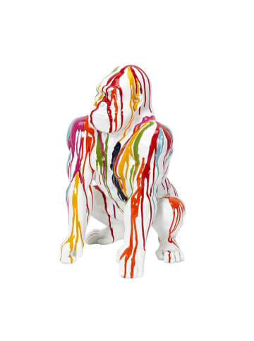 Rétro Chic Figurka dekoracyjna "Gorilla" w kolorze białym ze wzorem - wys. 46 cm