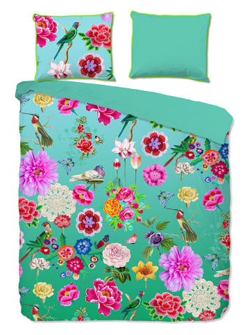 HAPPINESS Perkal beddengoedset "Suzy" turquoise