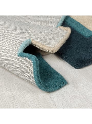 Flair Rugs Wollen loper "Collage" beige/turquoise/zwart