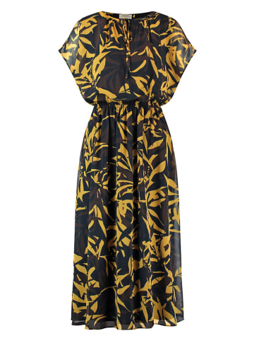 Gerry Weber Sukienka w kolorze ciemnobrązowo-żółtym ze wzorem