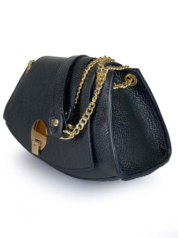 Florence Bags Skórzana torebka "Mavis" w kolorze czarnym - 32 x 16 x 11 cm