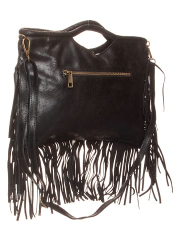 ORE10 Leder-Henkeltasche "Visal" in Schwarz - (B)35 x (H)26 x (T)6 cm