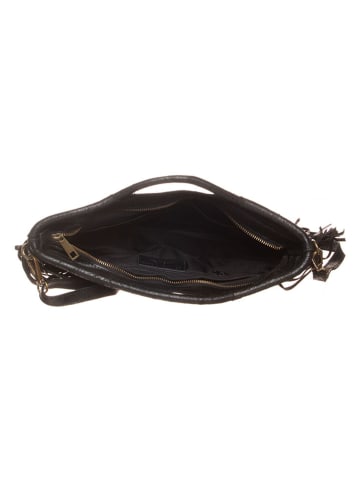 ORE10 Leder-Henkeltasche "Visal" in Schwarz - (B)35 x (H)26 x (T)6 cm