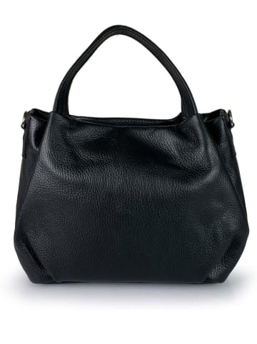 ORE10 Leder-Henkeltasche "Wesa" in Schwarz - (B)33 x (H)20 x (T)16