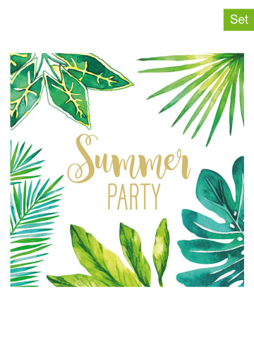 ppd 2-delige set: servetten "Jungle Summer Party" groen - 2x 20 stuks