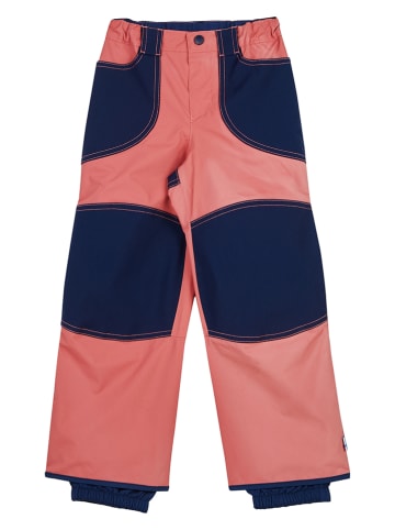 finkid Spodnie przeciwdzeszczowe "Kuusi Canvas" w kolorze granatowo-różowym