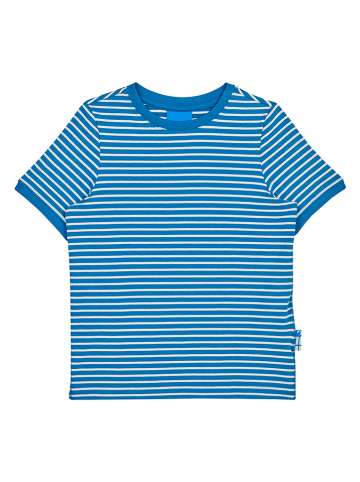 finkid Koszulka "Renkaa" w kolorze niebiesko-białym