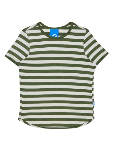 Finkid Koszulka "Maalari" w kolorze zielono-białym
