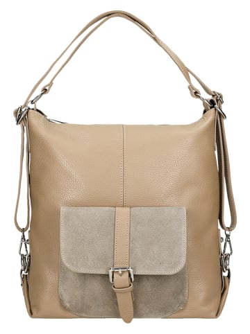Wojas Leder-Schultertasche in Beige - (B)35 x (H)35 x (T)11 cm
