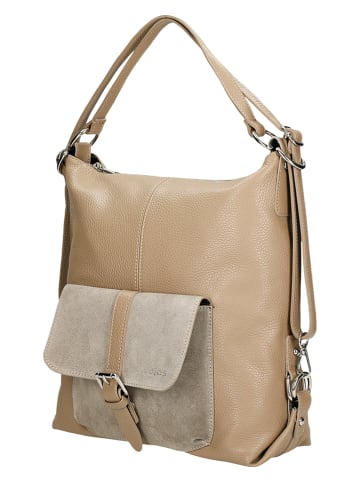 Wojas Leder-Schultertasche in Beige - (B)35 x (H)35 x (T)11 cm