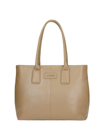 Wojas Dark beige leather handbag - (W)38 x (H)26 x (D)9 cm
