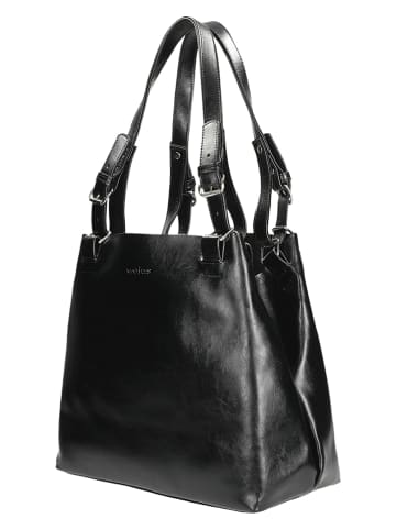 Leder-Schultertasche in Schwarz - (B)34 x (H)31 x (T)15 cm