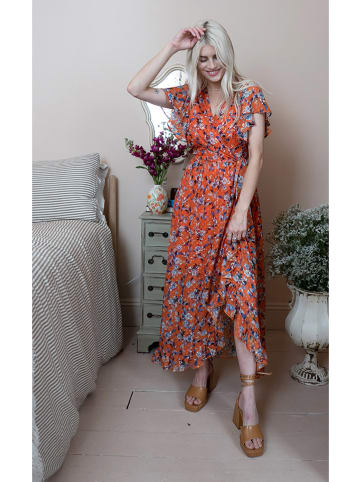 Zibi London Sukienka w kolorze pomarańczowym ze wzorem