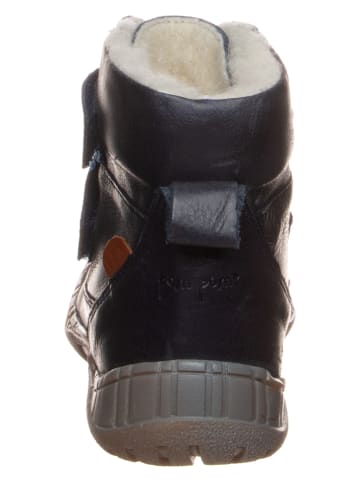 POM POM Leren winterboots donkerblauw