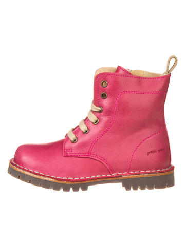 POM POM Leder-Winterboots in Pink