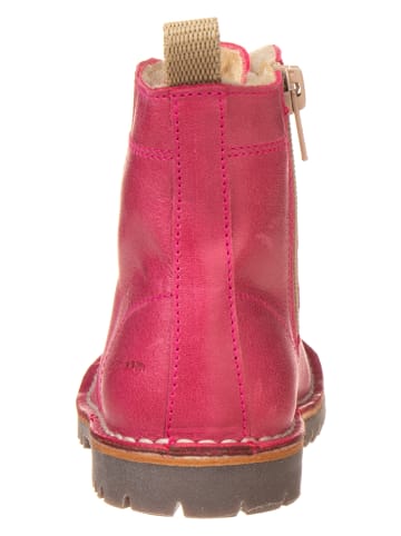 POM POM Leder-Winterboots in Pink