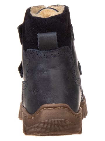 POM POM Leren winterboots donkerblauw