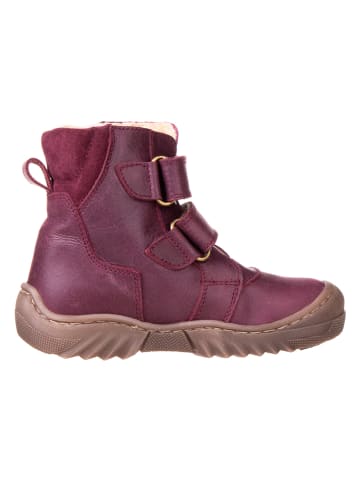 POM POM Leder-Winterboots in Bordeaux