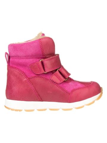 POM POM Leder-Winterboots in Pink