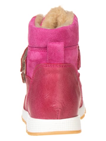 POM POM Leder-Winterboots in Pink