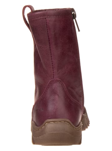 POM POM Leder-Winterboots in Bordeaux