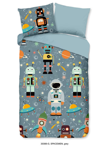 Good Morning Beddengoedset "Spacemen" grijs