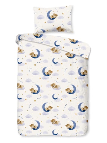 Good Morning Bettwäsche-Set "Sleeping" in Creme/ Dunkelblau