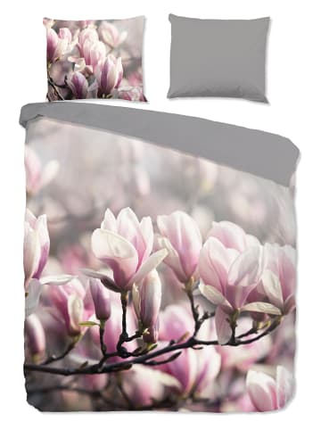 Good Morning Komplet pościeli "Magnolia" w kolorze szaro-różowym