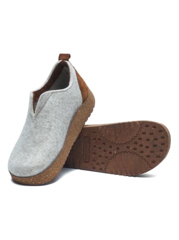 Comfortfusse Wollen pantoffels grijs