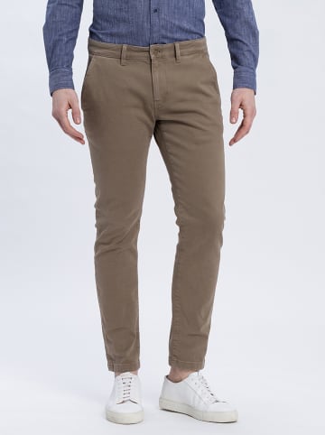Cross Jeans Spodnie chino w kolorze szarobrązowym