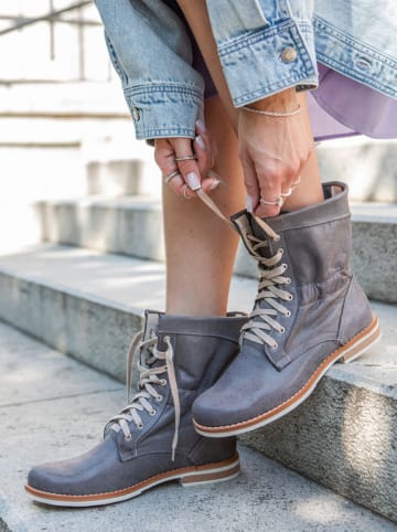 Zapato Leren enkellaarzen grijs
