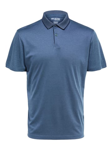 SELECTED HOMME Koszulka polo "Leroy" w kolorze niebieskim