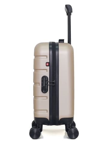 SWISS KOPPER Hardcase-Trolley "Aigle" in Beige - (B)32 x (H)42 x (T)20 cm