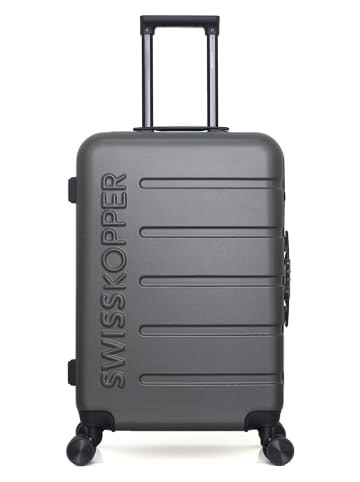 SWISS KOPPER Hardcase-Trolley "Aigle" in Grau - (B)41 x (H)65 x (T)26 cm
