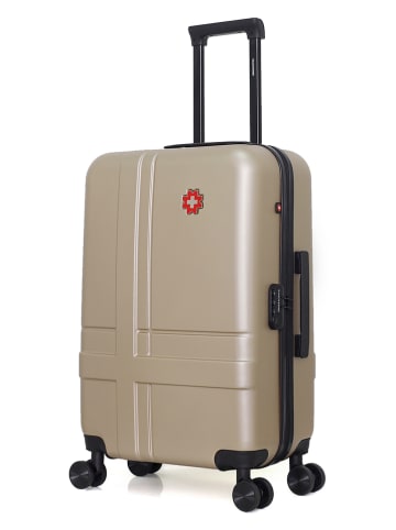 SWISS KOPPER Hardcase-Trolley "Uster" in Beige - (B)41 x (H)65 x (T)26 cm