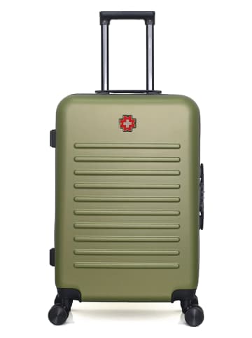 SWISS KOPPER Hardcase-Trolley "Wil" in Khaki - (B)41 x (H)65 x (T)26 cm