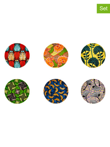Trendy Kitchen by EXCÉLSA 6-delige set: dessertborden "Afrika" meerkleurig - Ø 15 cm