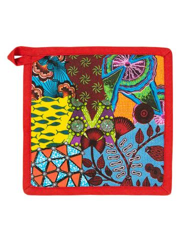 Trendy Kitchen by EXCÉLSA Topflappen "Afrika" in Rot - (L)20 x (B)20 cm