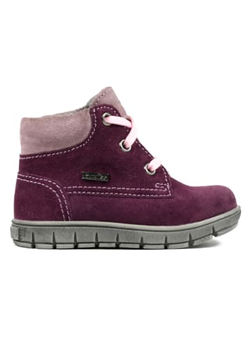 Richter Shoes Skórzane botki w kolorze fioletowym