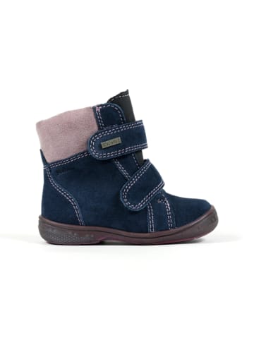 Richter Shoes Leder-Winterboots in Dunkelblau