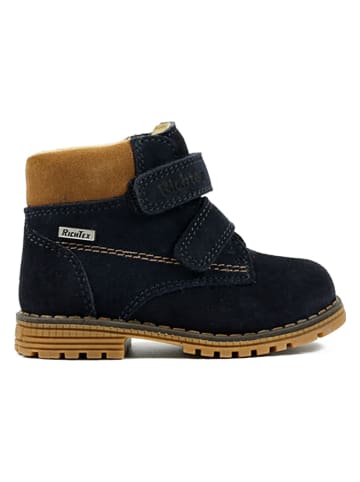 Richter Shoes Skórzane botki w kolorze granatowym