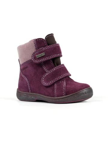 Richter Shoes Skórzane botki zimowe w kolorze fioletowym