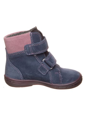 Richter Shoes Leder-Winterboots in Dunkelblau