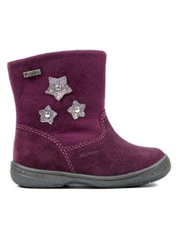 Richter Shoes Skórzane botki zimowe w kolorze fioletowym