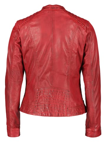 KRISS Skórzana kurtka w kolorze czerwonym