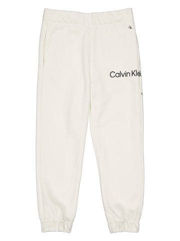 Calvin Klein Spodnie dresowe w kolorze białym
