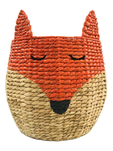 Lamino Aufbewahrungskorb in Hellbraun/ Rot- (H)25 x Ø 35 cm