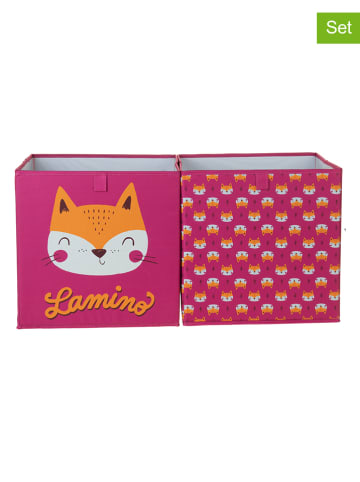 lamino 2-delige set: boxen roze - (B)33 x (H)33 x (D)33 cm