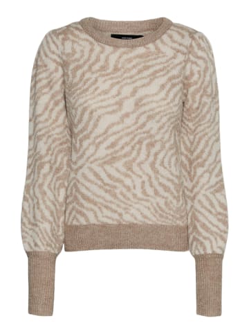 Vero Moda Sweter "Ari" w kolorze jasnobrązowo-kremowym