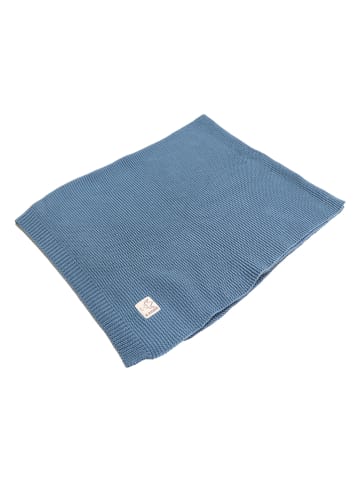 Kaiser Naturfellprodukte Gebreide deken "Knitt" blauw - (L)100 x (B)75 cm
